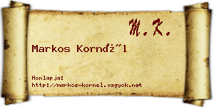 Markos Kornél névjegykártya