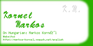 kornel markos business card